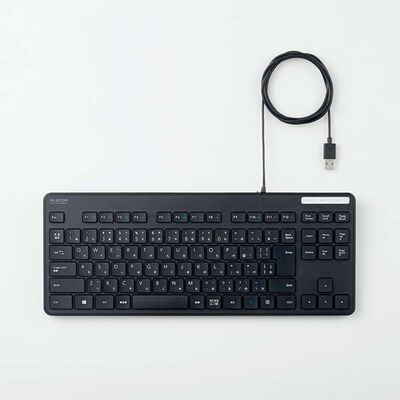 エレコム  TK-FCM107KBK (抗菌 有線薄型コンパクトキーボード) 