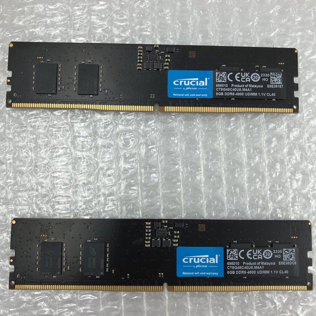 中古 8GB 2枚組(合計16GB) PC5-38400/DDR5-4800 デスクトップ用 190898