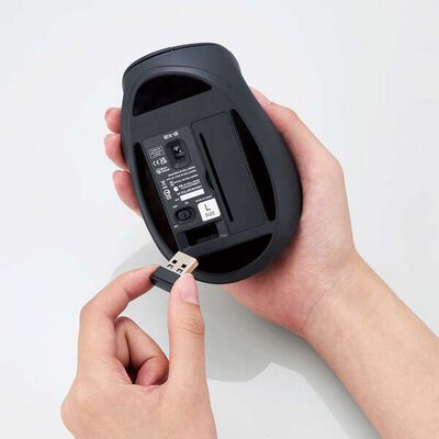 エレコム  M-XGL30DBSKBK (静音 2.4GHz無線マウス "EX-G"5ボタン Lサイズ ブラック) 