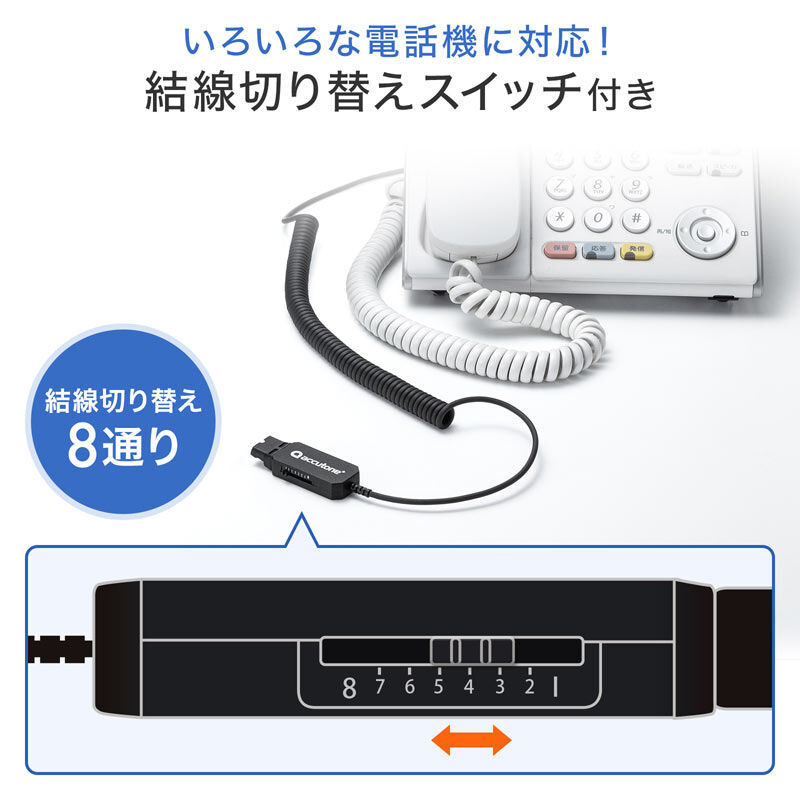 サンワサプライ MM-HSRJ03 (電話用ヘッドセット 片耳タイプ
