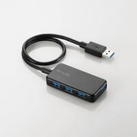 エレコム  U3H-A411BBK (4ポートUSB3.0ハブ ブラック ケーブル30cm) 