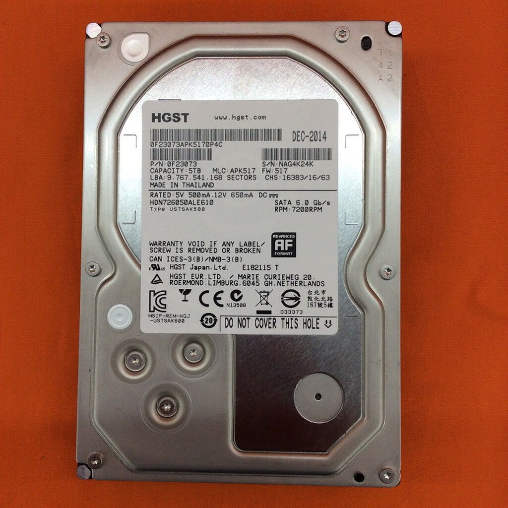 中古 HGST HDN726050ALE610 5TB（3.5インチ HDD 5TB SATA