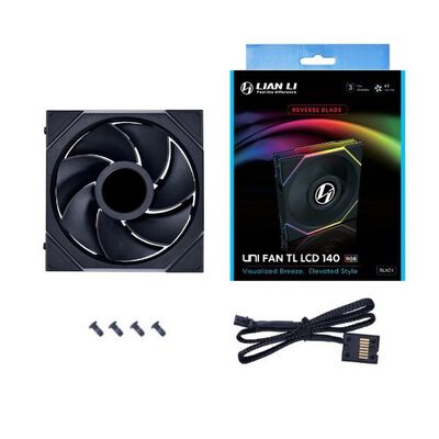 Lian-Li UNI FAN TL LCD 140 REVERSE BLADE BK Single Pack UF-RS 