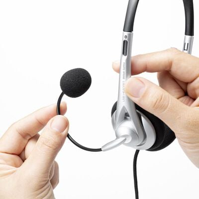 サンワサプライ  MM-HSTC03SV (USB TypeCヘッドセット) 