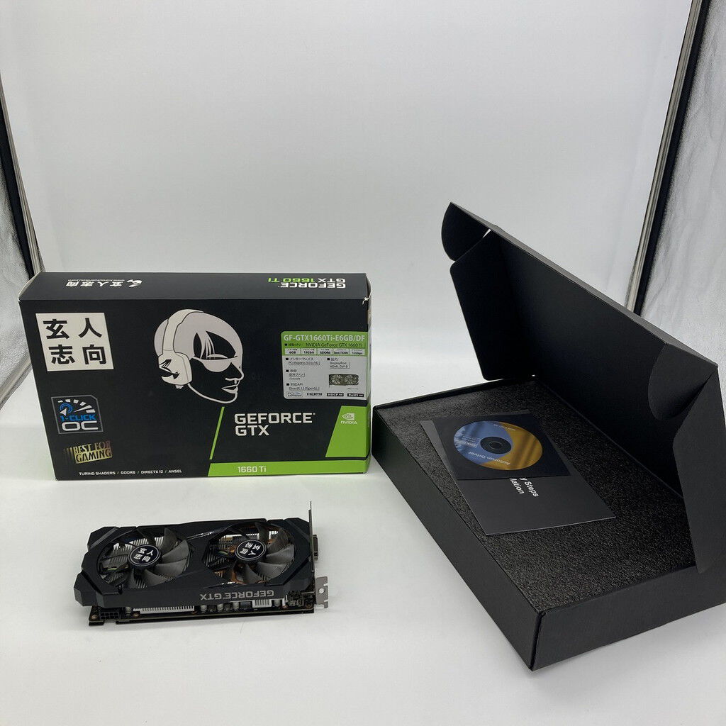 中古 玄人志向 GF-GTX1660Ti-E6GB/DF (GTX1660Ti 6G GDR6) 139076