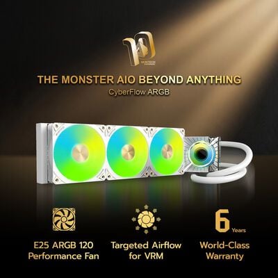 MONTECH  CyberFlow ARGB 360 White (360mm ARGB ホワイト) ドスパラ限定モデル 