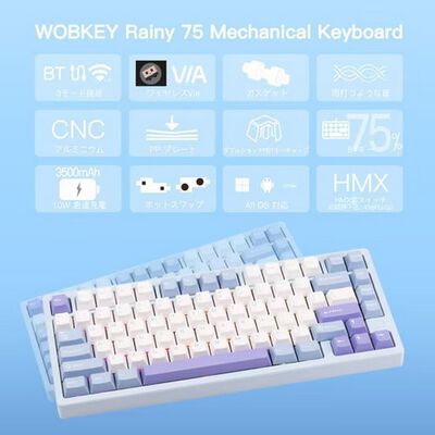 WOBKEY  Rainy 75 Color SR75BLU (ブルー) 
