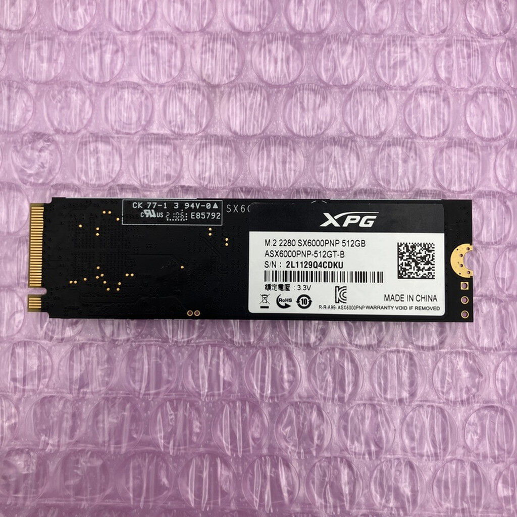 中古 各社 M.2 SSD NVMe 512GB （M.2 NVMe 2280） 140206 （386355