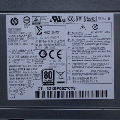 【通販センター】中古  HP EliteDesk 800 G5 SFF(Intel Core i7 9700 3.00GHz/16GB DDR4/SSD256GB/-/オンボード/GbE/W11P) 192829 