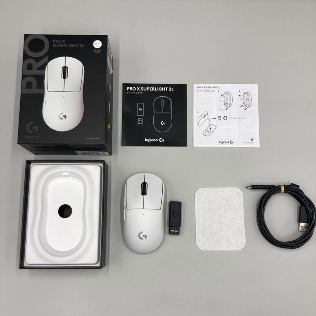 中古 Logicool PRO X SUPERLIGHT 2c G-PPD-004WLCO-WH (ホワイト