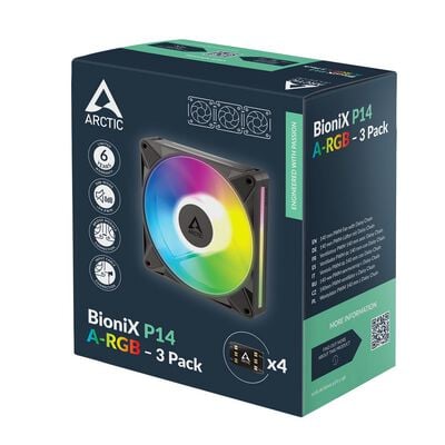 ARCTIC  BioniX P14 A-RGB - 3 Pack ACFAN00341A (140mm ARGB ブラック 3個パック) 