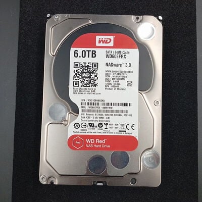 【大須店】中古  Western Digital WD60EFRX-68MYMN1（3.5インチ HDD 6TB SATA） 3480033923 
