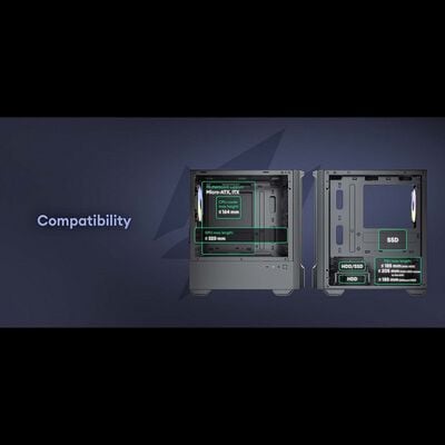 Okinos  314 ARGB (MicroATX ガラスパネル ブラック) 