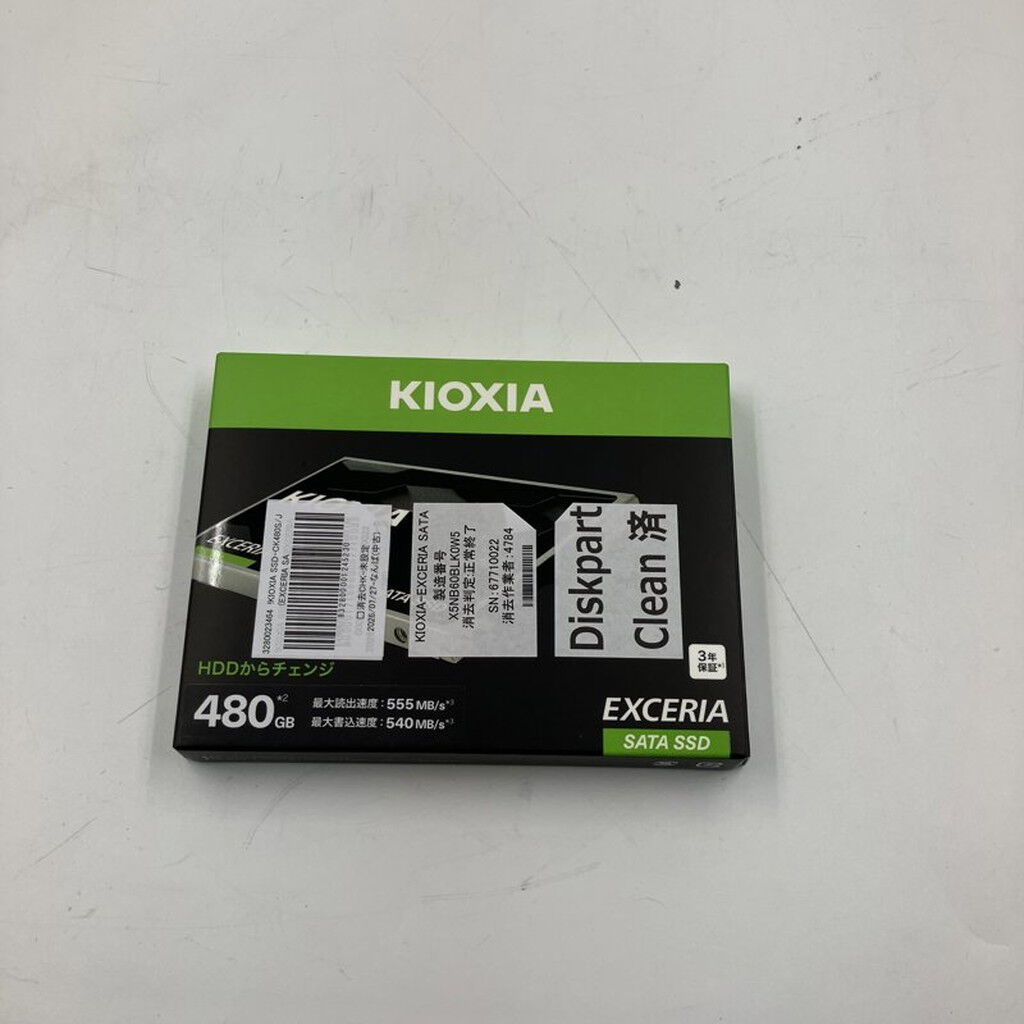 中古 KIOXIA SSD-CK480S/J (EXCERIA SATA 480GB) 3280023464 （385335