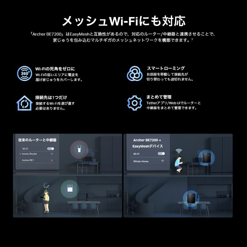 TP-Link Archer BE7200 (デュアルバンドWi-Fi 7ルーター) | パソコン TP-Link Archer BE7200 (デュアルバンドWi-Fi 7ルーター) | パソコン