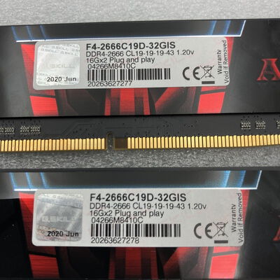 【新潟店】中古  16GB 2枚組(合計32GB) PC4-21300/DDR4-2666 デスクトップ用 190916 