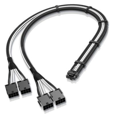 EZDIY  EZDPR185-5 (12VHPWR延長ケーブル 8pin×4 ブラック/ホワイト) 