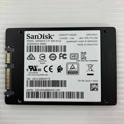 【秋葉原本店】中古  各社 2.5インチ SSD 500GB SATA 135990 