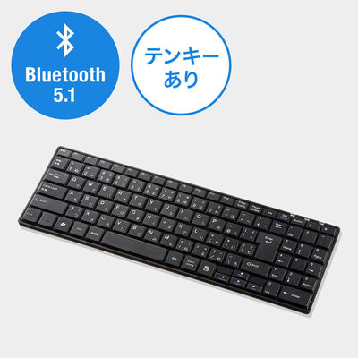 サンワサプライ  SKB-BT22BKN Bluetoothスリムキーボード（テンキーあり・ブラック） 