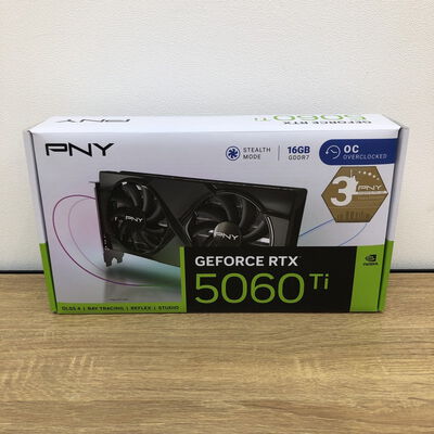 【津ラッツ店】中古  PNY GeForce RTX 5060 Ti 16GB Overclocked Dual Fan 4990001288 