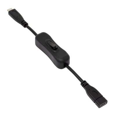 AINEX  U31CC-MF02P10S (PD100W対応 USB3.2Gen1 Type-C 電源スイッチケーブル 20cm) 