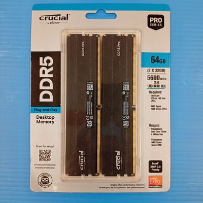 【大須店】中古  Crucial CP2K32G56C46U5(DDR5 PC5-44800 32GBx2) 3120024334 