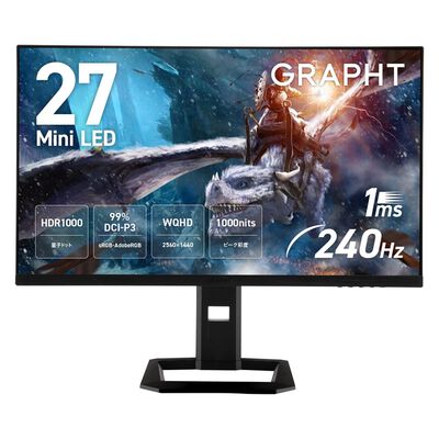 GRAPHT  GRT044-2724ML-BK (27インチワイド Mini LED 液晶モニター) 