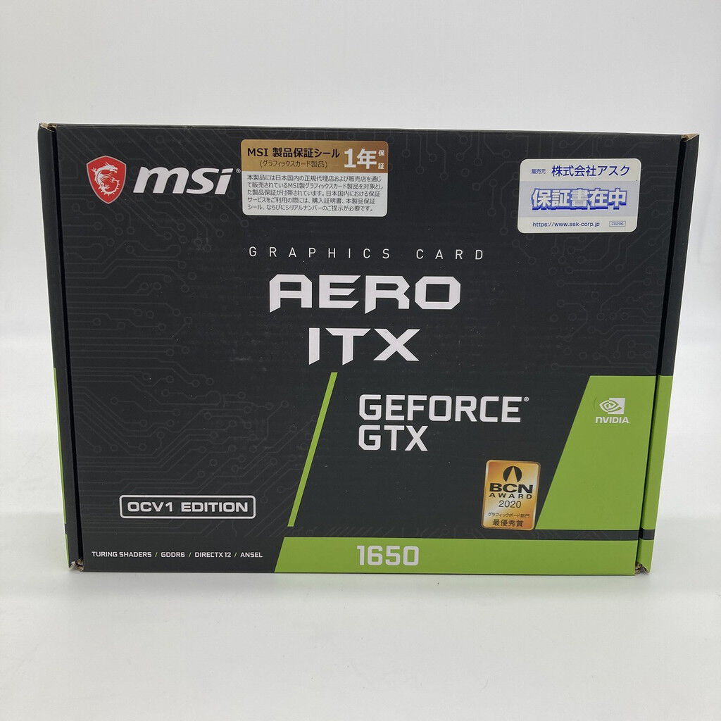 中古 MSI GeForce GTX 1650 D6 AERO ITX OCV1(GTX1650 4G GDDR6