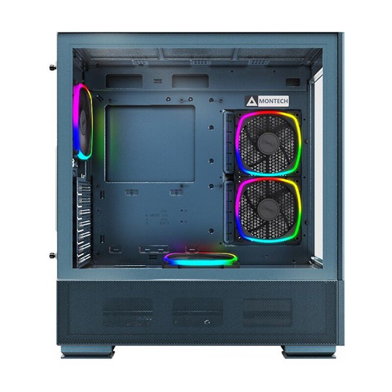 人気のファッションブランド！ Blue TWO SKY MONTECH (ATX パソコン通販の ｜ ブルー) ガラス PCケース(自作PC用)