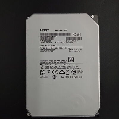 【大須店】中古  HGST HDN728080ALE604 8TB（3.5インチ HDD 8TB SATA） 3480034508 