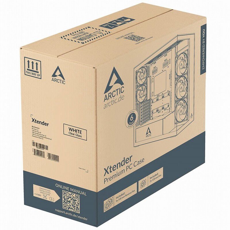 ARCTIC Xtender VG White ACPCC00017A (E-ATX ガラスパネル ホワイト