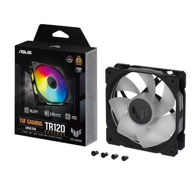 ASUS  TUF Gaming TR120 ARGB Reverse Fan - Single Pack ブラック (TUF GAMING TR120 FAN ARGB REVERSE BLACK) 