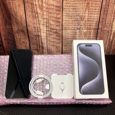 【富士青葉店】中古  【au版SIMフリー】Apple iPhone15 Pro 6.1インチ 128GB ブルーチタニウム MTUA3J/A 161195 