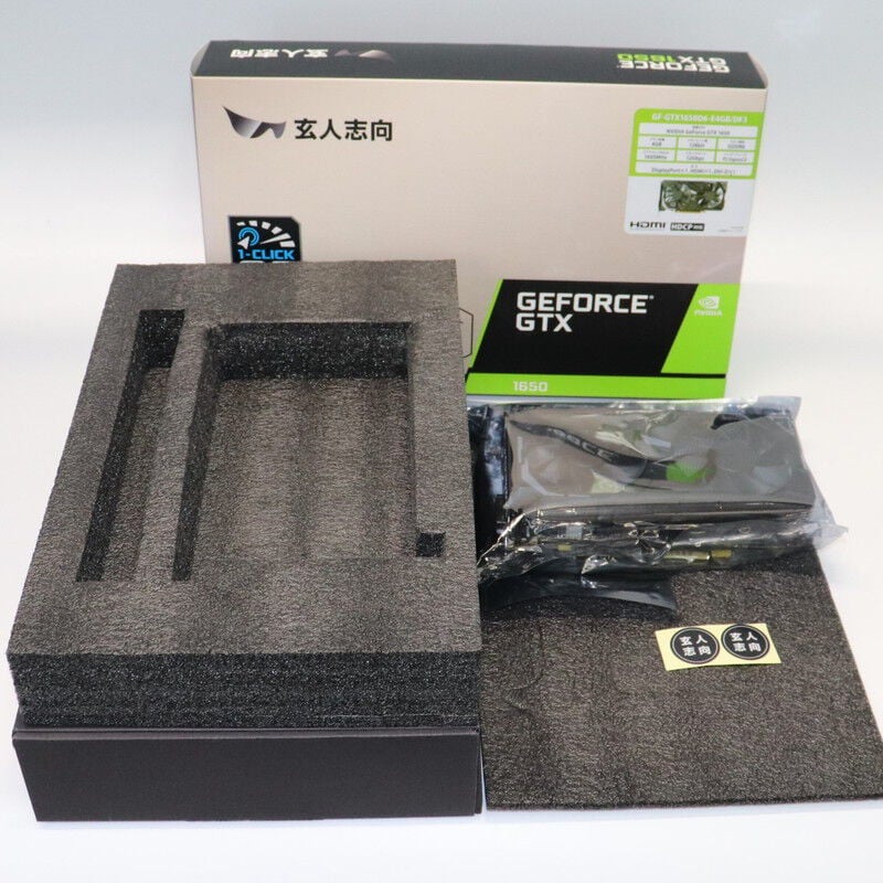 中古 玄人志向 GF-GTX1650D6-E4GB/DF3(GTX1650 4GB GDR6