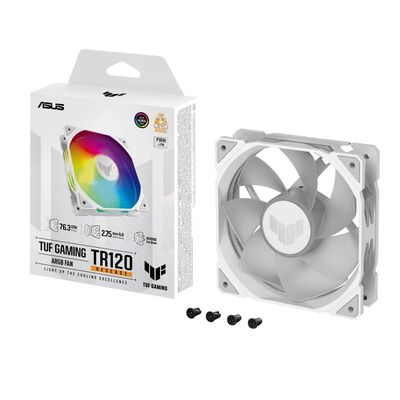 ASUS  TUF Gaming TR120 ARGB Reverse Fan - Single Pack ホワイト (TUF GAMING TR120 FAN ARGB REVERSE WHITE) 