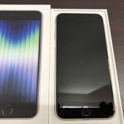 【福山ココローズ店】中古  【SoftBank版SIMフリー】Apple iPhoneSE 4.7インチ (第3世代) 64GB (スターライト) MMYD3J/A 154837 
