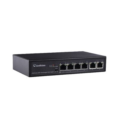 GeoVision  GV-APOE0400-3VT3 10/100M PoE+対応 (15.4W 供給 / 1 PoE port) (最長250m / 転送速度10Mbps) 4ポートスイッチングハブ 3年保証 
