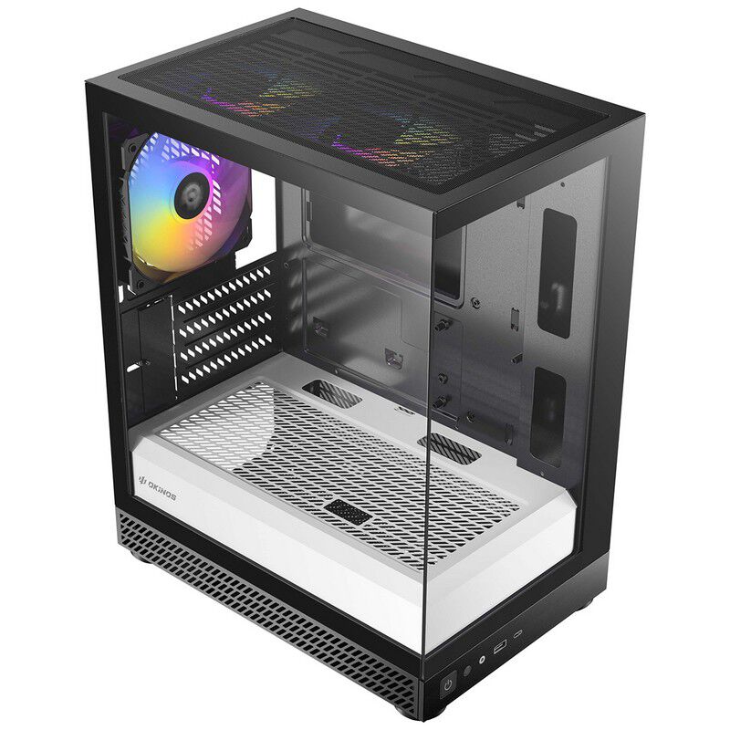 Okinos Aqua UNO Zebra (MicroATX ガラス ブラックホワイト