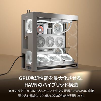 HAVN  HS 420 VGPU Edition White HVN-CA-HS420-07 (E-ATX ガラス ホワイト) 