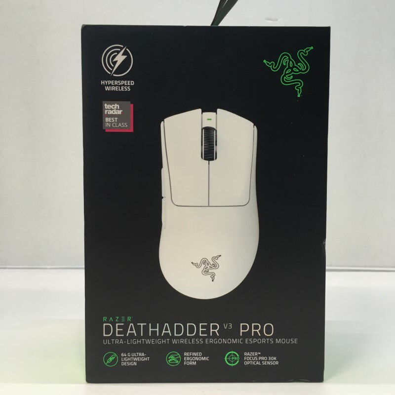 中古 Razer Deathadder V3 Proホワイト 予備ソール付き 中古 Razer DeathAdder V3 Pro White(RZ01-04630200-R3A1
