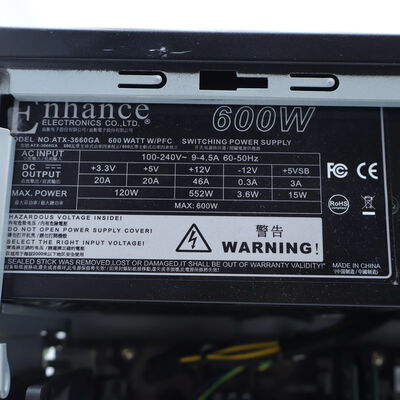 【通販センター】中古  インバースネット FRONTIER(Intel Core i5 9400F/16GB DDR4 (PC4)/SSD500GB/なし/NVIDIA GeForce GTX 1660 SUPER 6GB/W11H64 MAR) 203586 