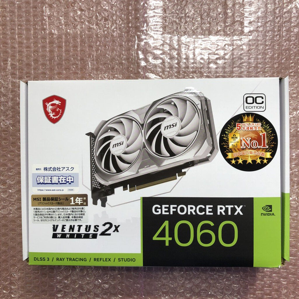 中古 MSI GeForce RTX 4060 VENTUS 2X WHITE 8G OC 5160000677