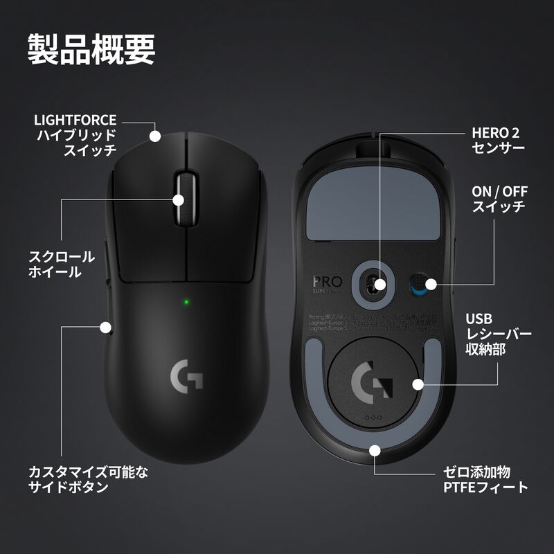 Logicool PRO X SUPERLIGHT 2 Wireless Gaming Mouse G-PPD