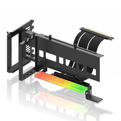 EZDIY  ARGB Vertical GPU Mount with PCIE4.0 Riser Cable-Black YIHPI333-12 (ブラック) 