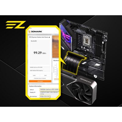 EZDIY  RC21 - PCIe 5.0 x16 200 mm Riser Cable 90-Degree - Black EZDPC247 (PCIe 5.0 ライザーケーブル 200mm ブラック) 