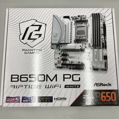 【熊本浜線店】中古  ASRock B650M PG Riptide WiFi White(B650 AM5 mATX) 168307 