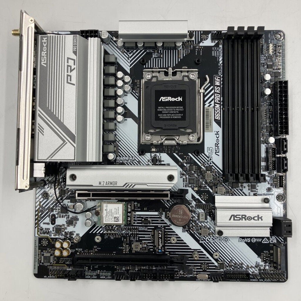AKM2【ジャンク出品】ASRock マザーボード B650 Pro RS 中古 ASRock B650M Pro RS WiFi (B650 AM5 mATX DDR5) 3280023185