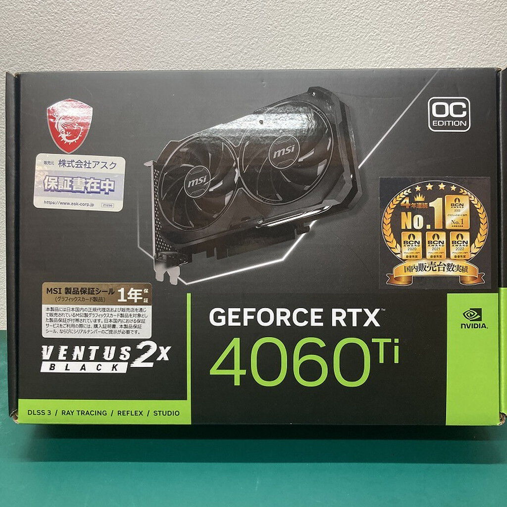中古 MSI GeForce RTX 4060 Ti VENTUS 2X BLACK 8G OC?(RTX4060Ti 8GB