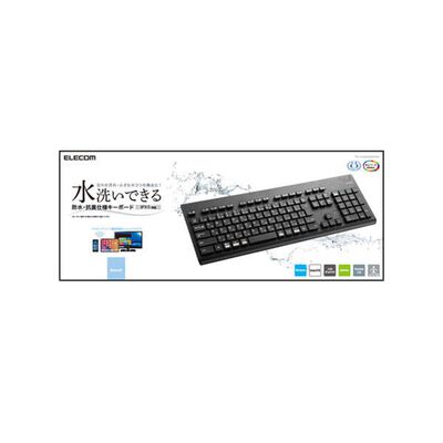 エレコム  洗える 抗菌 Bluetoothキーボード TK-WS03BMKBK 