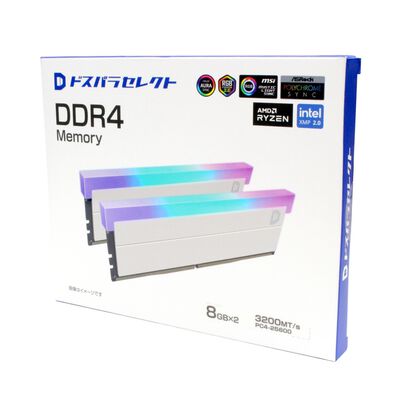 ドスパラセレクト  D4D3200-8G2A1-RGB-WH (DDR4 PC4-25600 8GB 2枚組) 